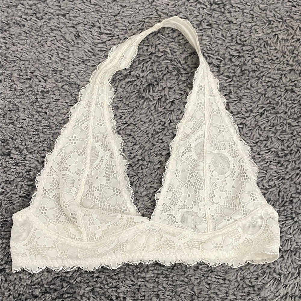 Intimately by Free People Lace Halter Bandeau - Cream Halter Lace Bra Top Size S